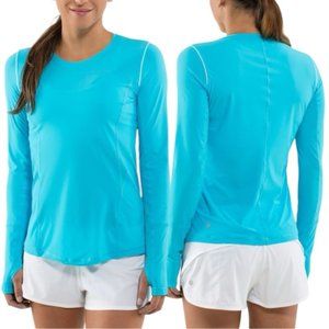lululemon athletica Long Sleeve Crew Neck Top - Bright Turquoise